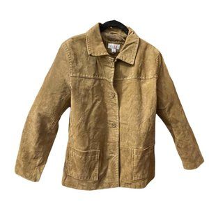 Denim&Co Tan Suede jacket Small, machine washable D&Co